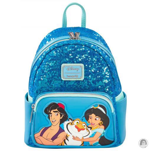 Aladdin (Disney) Aladdin and Jasmine Blue Sequin Mini Backpack Loungefly (Aladdin (Disney))