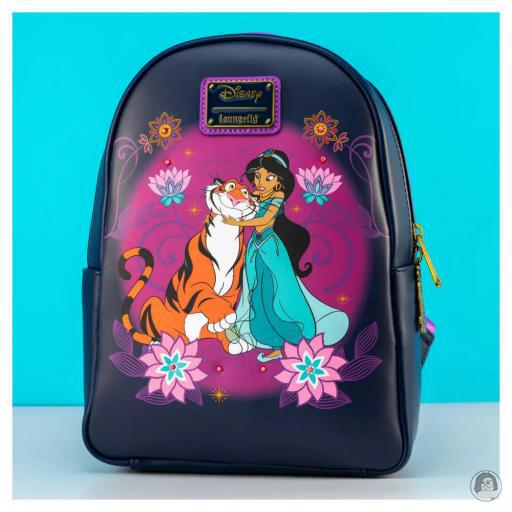 Aladdin (Disney) Princess Jasmine and Rajah Floral Print Mini Backpack Loungefly (Aladdin (Disney))