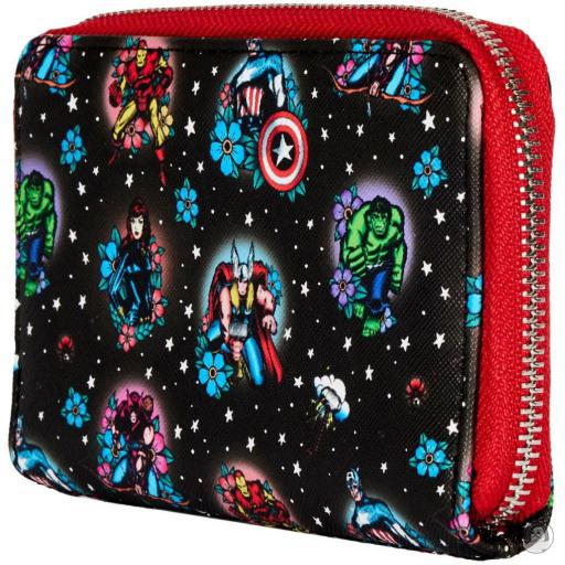 Avengers (Marvel) Tattoo Floral Zip Around Wallet Loungefly (Avengers (Marvel))