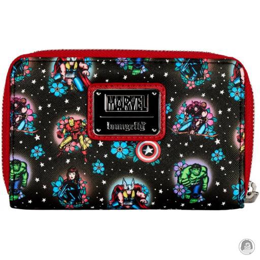 Avengers (Marvel) Tattoo Floral Zip Around Wallet Loungefly (Avengers (Marvel))