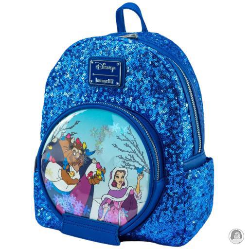 Loungefly Beauty and the Beast (Disney) Beauty and the Beast (Disney) Beauty and the Beast Snow Globe Sequin Mini Backpack