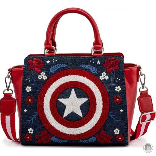 Loungefly Captain America (Marvel) Captain America (Marvel) Captain America 80th Anniversary Floral Shield Handbag