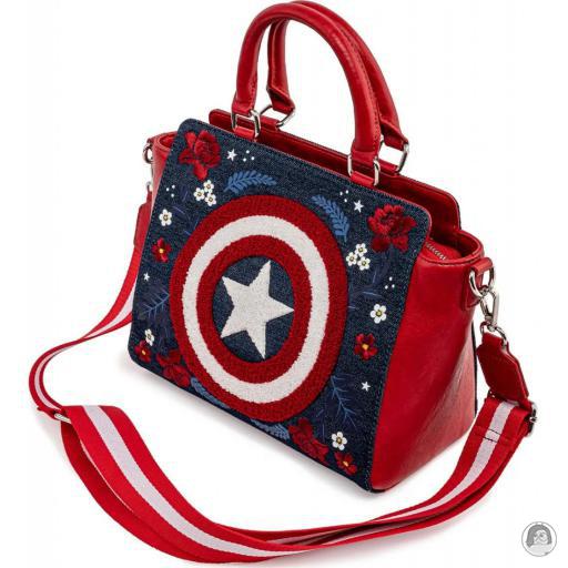 Captain America (Marvel) Captain America 80th Anniversary Floral Shield Handbag Loungefly (Captain America (Marvel))