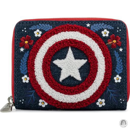 Loungefly Captain America (Marvel) Captain America (Marvel) Captain America 80th Anniversary Floral Shield Zip Around Wallet