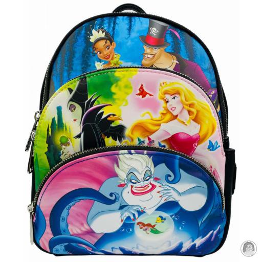 Loungefly Sapphire Sky Disney Disney Good vs Evil Scenes 2 Triple Pocket Mini Backpack