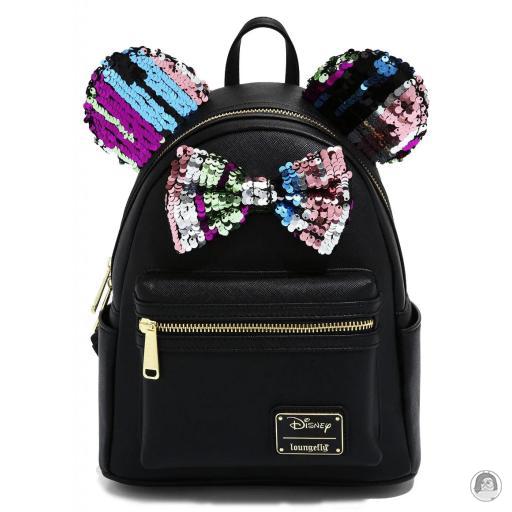 Loungefly Mickey Mouse (Disney) Mickey Mouse (Disney) Minnie Mouse Black Sequin Mini Backpack