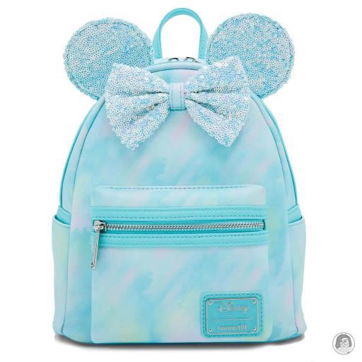 Loungefly Mickey Mouse (Disney) Mickey Mouse (Disney) Minnie Mouse Blue Bow Sequin Mini Backpack