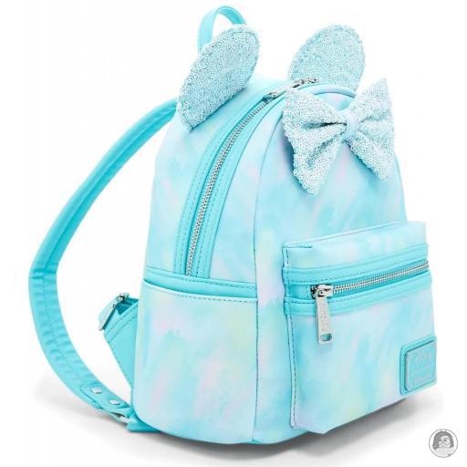 Mickey Mouse (Disney) Minnie Mouse Blue Bow Sequin Mini Backpack Loungefly (Mickey Mouse (Disney))
