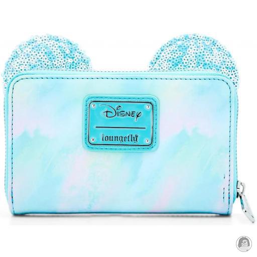 Mickey Mouse (Disney) Minnie Mouse Blue Bow Sequin Zip Around Wallet Loungefly (Mickey Mouse (Disney))