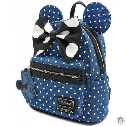 Mickey Mouse (Disney) Minnie Mouse Denim Polka Dots Mini Backpack Loungefly (Mickey Mouse (Disney))