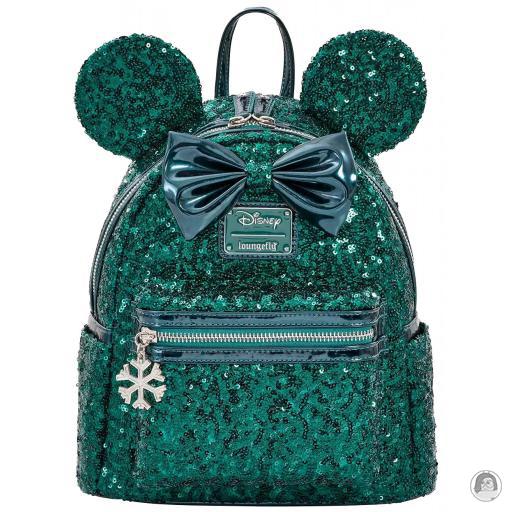 Loungefly Mickey Mouse (Disney) Mickey Mouse (Disney) Minnie Mouse Green Sequin Mini Backpack