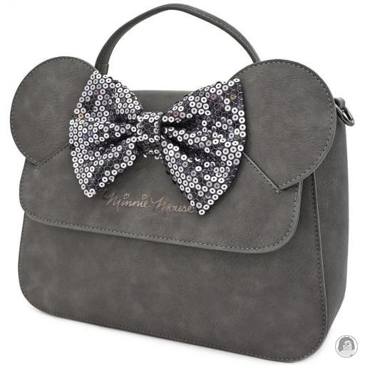 Mickey Mouse (Disney) Minnie Mouse Grey Bow Sequin Handbag Loungefly (Mickey Mouse (Disney))