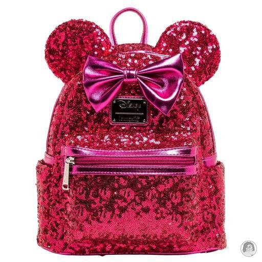 Loungefly 707 Street Mickey Mouse (Disney) Minnie Mouse Magenta Sequin Mini Backpack