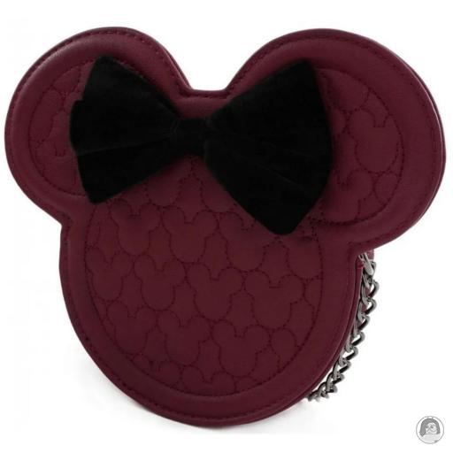 Loungefly Mickey Mouse (Disney) Mickey Mouse (Disney) Minnie Mouse Maroon Quilted Crossbody Bag