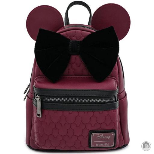 Loungefly Mickey Mouse (Disney) Mickey Mouse (Disney) Minnie Mouse Maroon Quilted Mini Backpack