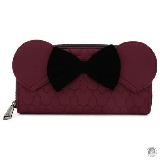 Loungefly Mickey Mouse (Disney) Mickey Mouse (Disney) Minnie Mouse Maroon Quilted Zip Around Wallet