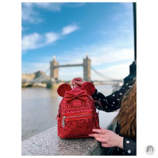 Mickey Mouse (Disney) Minnie Mouse Red Sequin Mini Backpack Loungefly (Mickey Mouse (Disney))