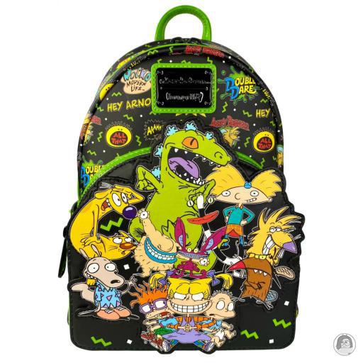 Loungefly Nick 90s (Nickelodeon) Retro Characters All Over Print Mini Backpack