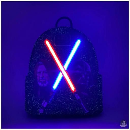 Star Wars Darth Vader and Obi-Wan Lightsaber Light Up Mini Backpack Loungefly (Star Wars)